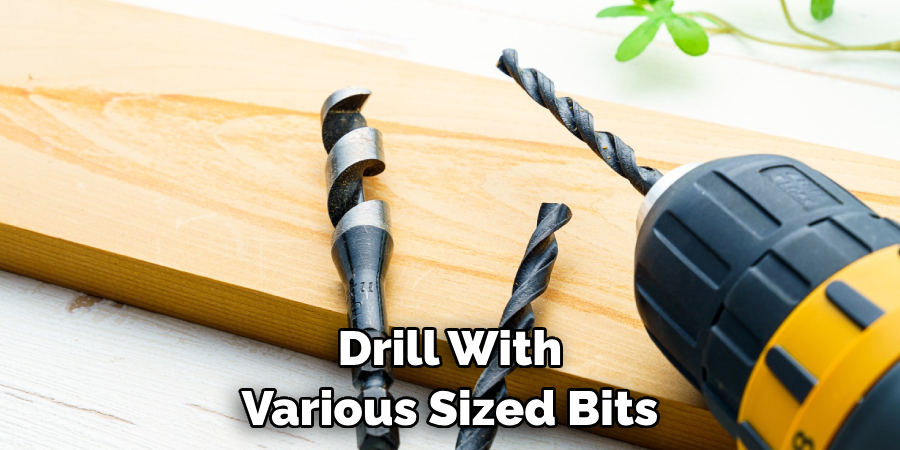 Drill With Various Sized Bits