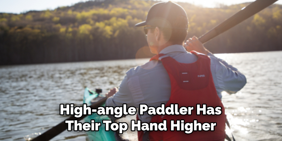 High-angle Paddler Has Their Top Hand Higher